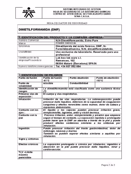 Understanding Your Dimethylformamide (DMF) Safety Data Sheet