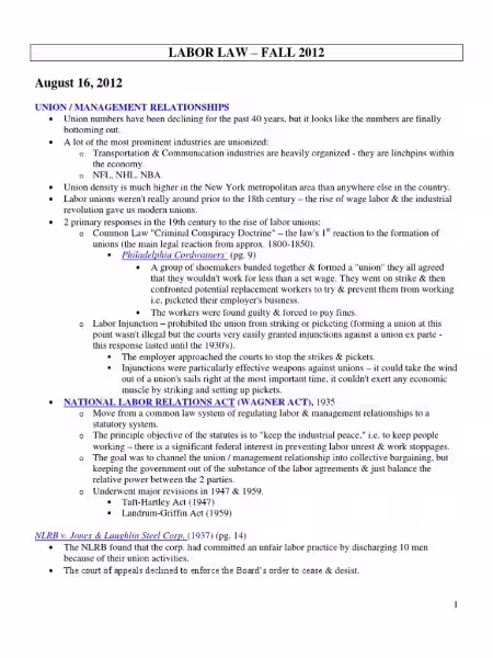 Understanding Labor Law: A Comprehensive Labor Law Outline