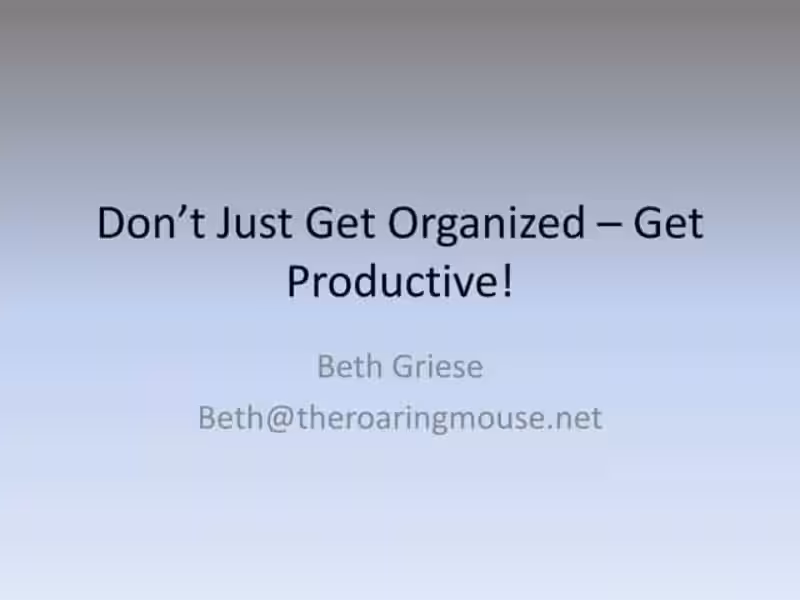 Mastering Productive Organization: A Holistic Approach to Success