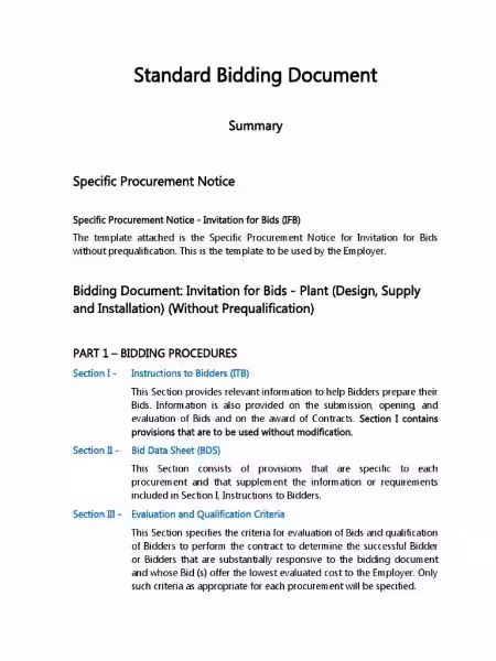 Understanding the Standard Bidding Document: A Guide for Participants