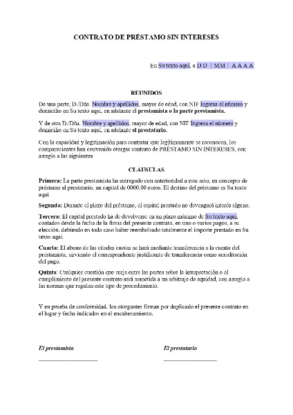 contrato-de-prestamo-sin-intereses
