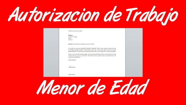 Carta De Autorizacion Para Que Mi Hijo Trabaje