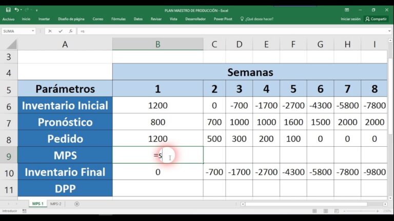 Ejercicios De Plan Maestro De Produccion Resueltos
